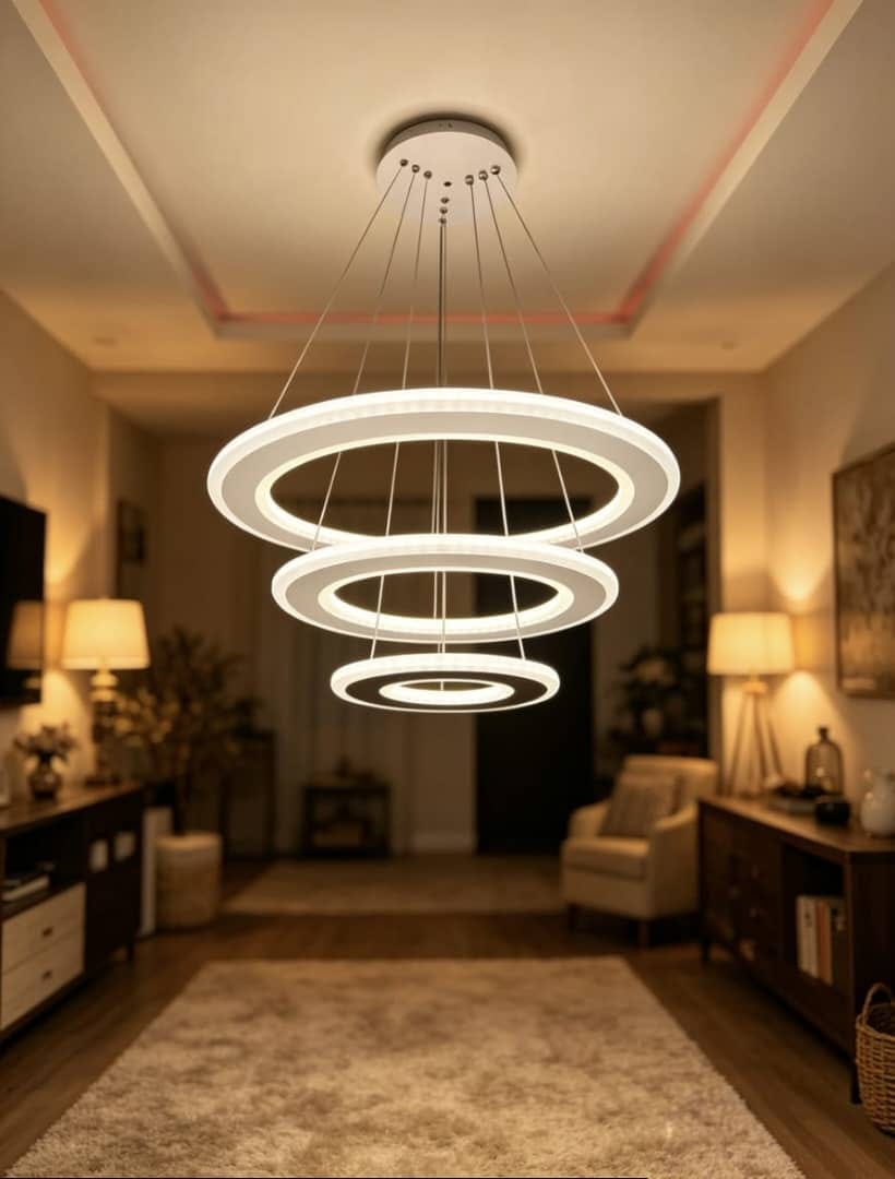 Tri-Ring LED Chandelier
